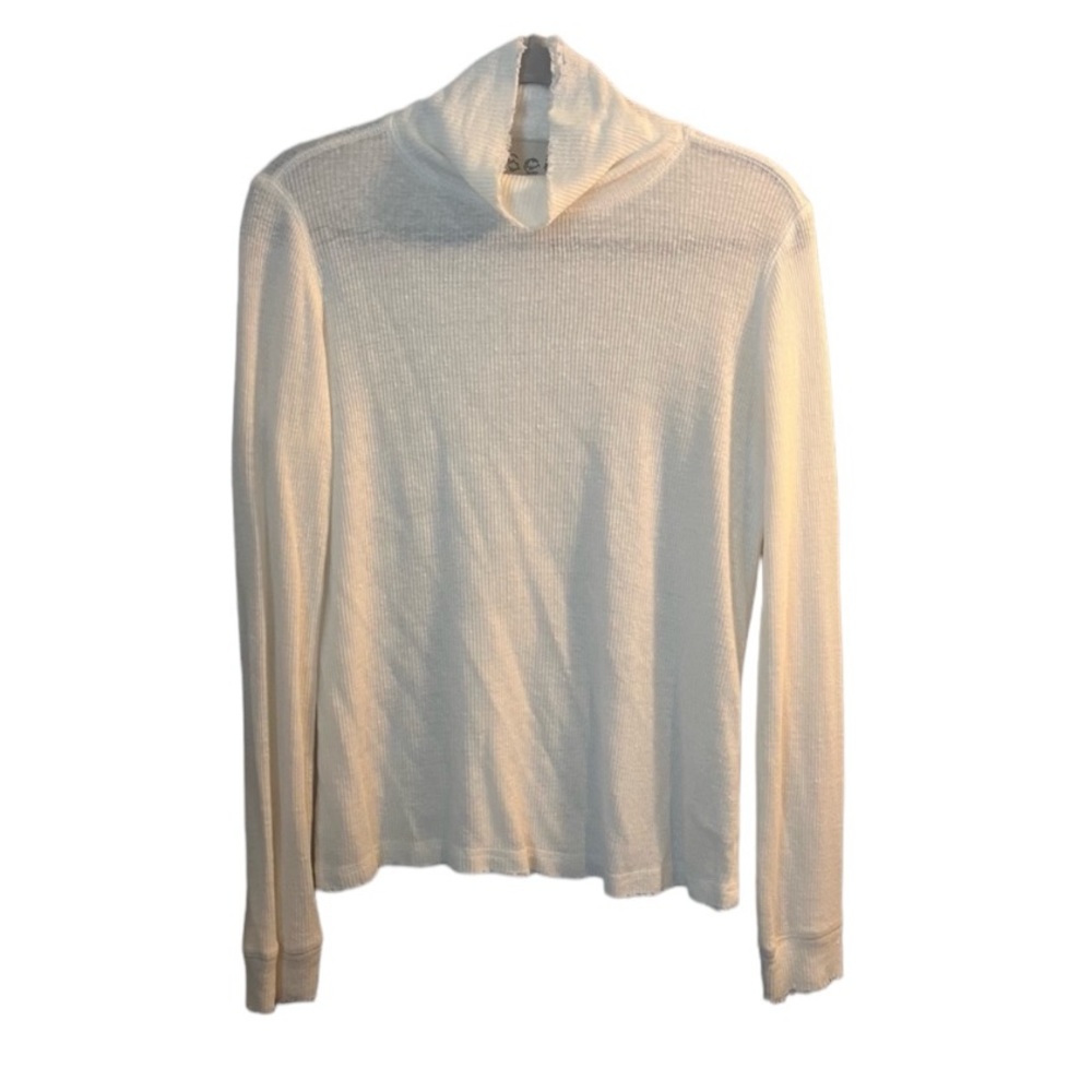 Sea New York Linen Turtleneck Distressed Shirt Basic Ribbed Closet Staple Luxury